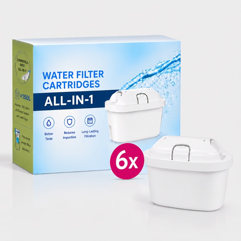 Recambios para jarras con filtro de agua de 6 piezas, reducción avanzada de cloro y metales pesados - Compatible con sistemas Maxtra - Agua fresca y de gran sabor para jarras BTA