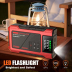 SWAREY 12000Mah Arrancador de Coche con Batería Externa y Compresor de Aire de 150PSI, 6000A Impulsores de Batería de Coche 12V con Inflador de Neumáticos, con Pantalla LCD, Batería Externa Arrancadora (7.5L Gas/6L Diésel), Luz LED