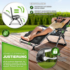 Tillvex® Tumbona Reclinable Plegable hasta 200Kg, Sillón de Sol para Jardín Exterior, Resistente a la Intemperie para Balcón, Jardín y Terraza, Ajustable con Acolchado Grueso, Reclinable, Extra Ancha, con Soporte para Bebidas