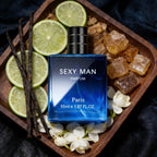 Set de Perfumes de 3 Opciones (Paquete de 2) (2 X 55 ml/1.8 oz) | Botellas con Degradado Negro/Azul | Aroma a Bergamota y Cuero | Perfecto para Inauguración de Casa y Uso Personal