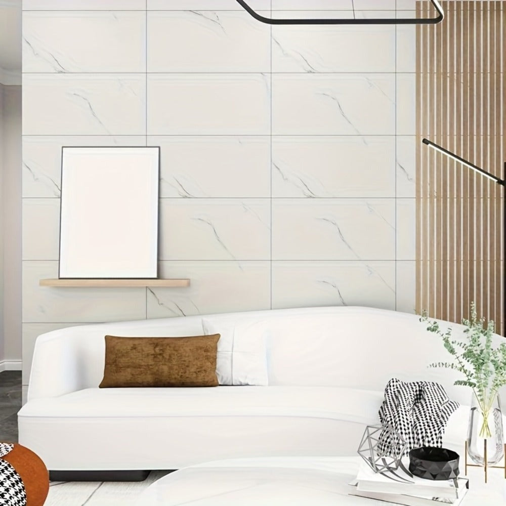 20/40pcs Efecto Mármol 3D Autoadhesivo 60*30cm Decoración de Pared - Vinilos Adhesivos para Cocina y Baño - Fáciles de Limpiar para Navidad y Halloween
