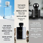 ["Set de Perfume de Una Semana"] Eau de Toilette para Hombre con Feromonas, Ceder y Pachulí Amaderado y Almizcle de Toronja Oceánico, Fragancia de Larga Duración, Eau de Cologne Encantadora para Hombre, Ambiente Romántico para Citas, Regalo Perfecto para