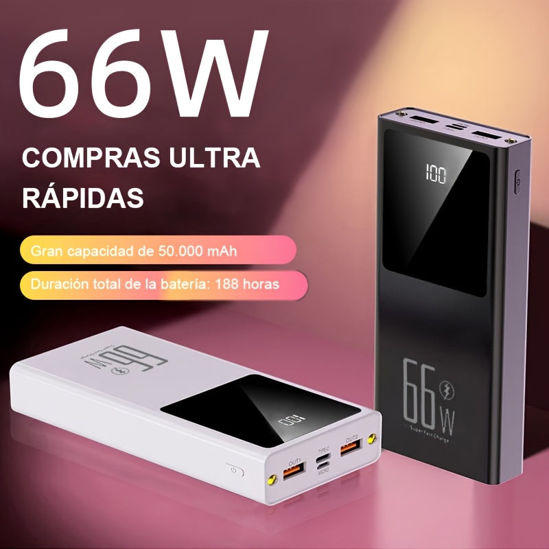 Power bank para carga durante viajes y uso diario | 50000 mAh y 22.5 W
