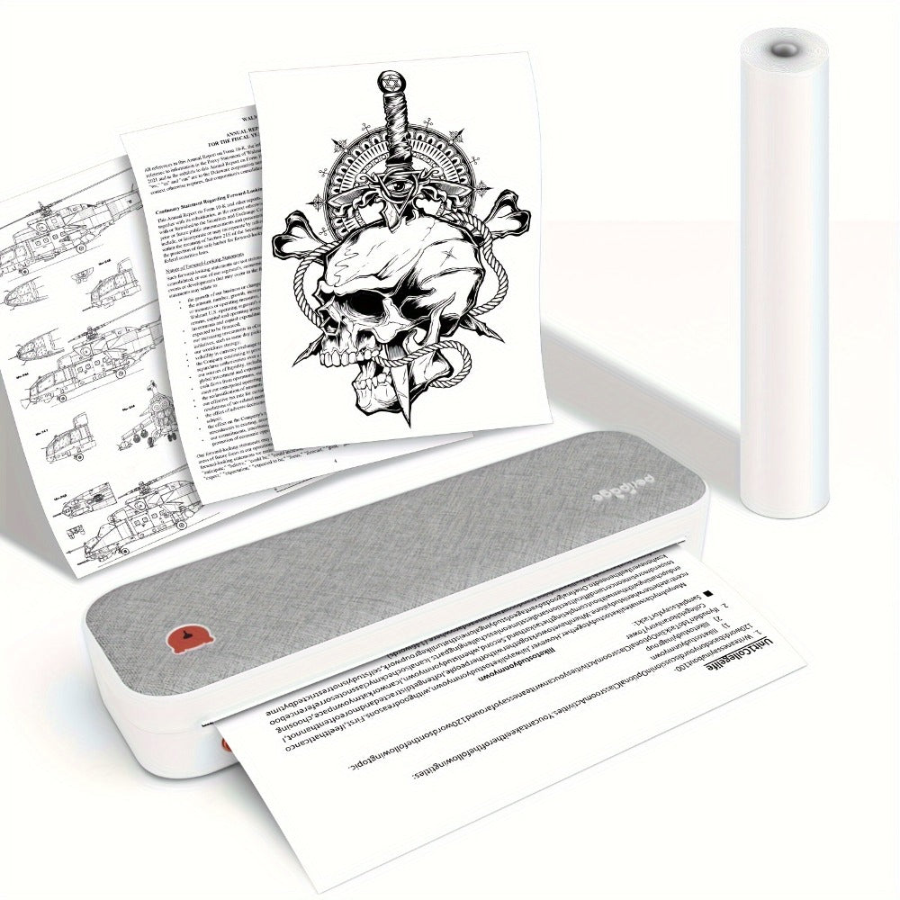 Impresora Térmica Portátil PeriPage para Viajes, Inalámbrica, Compatible con Papel Térmico de 8.5x11 (Carta US y A4), Papel para Tatuajes, Compatible con Teléfonos Android, IOS y Laptops