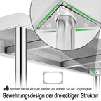 Encimeras de acero inoxidable para cocina con protector contra salpicaduras, incluye patas ajustables y estante inferior extra grande, carga máxima de 250 kg