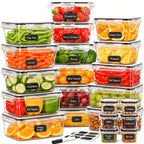 Juego de 68/60/56/44/24 piezas de recipientes herméticos para almacenar alimentos - Contenedores de plástico a prueba de aire y fugas con tapas, organizadores apilables para nevera, despensa y sobras, aptos para microondas/congelador/lavavajillas, incluye