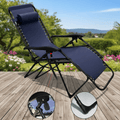 Tumbona Plegable Gravedad Cero Exterior, Silla Reclinable Ajustable Reforzada (Carga Máx 120kg), Portátil y Antideslizante para Jardín, Playa y Camping