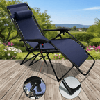 Tumbona Plegable Gravedad Cero Exterior, Silla Reclinable Ajustable Reforzada (Carga Máx 120kg), Portátil y Antideslizante para Jardín, Playa y Camping