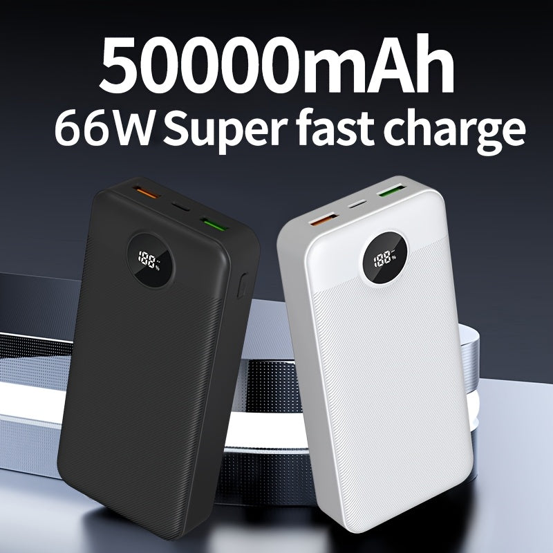 Batería externa | Batería Externa de Gran Capacidad de 50000mAh, Carga Súper Rápida, Interfaz USB/Tipo-C, Entrada/Salida, Pantalla LED de
