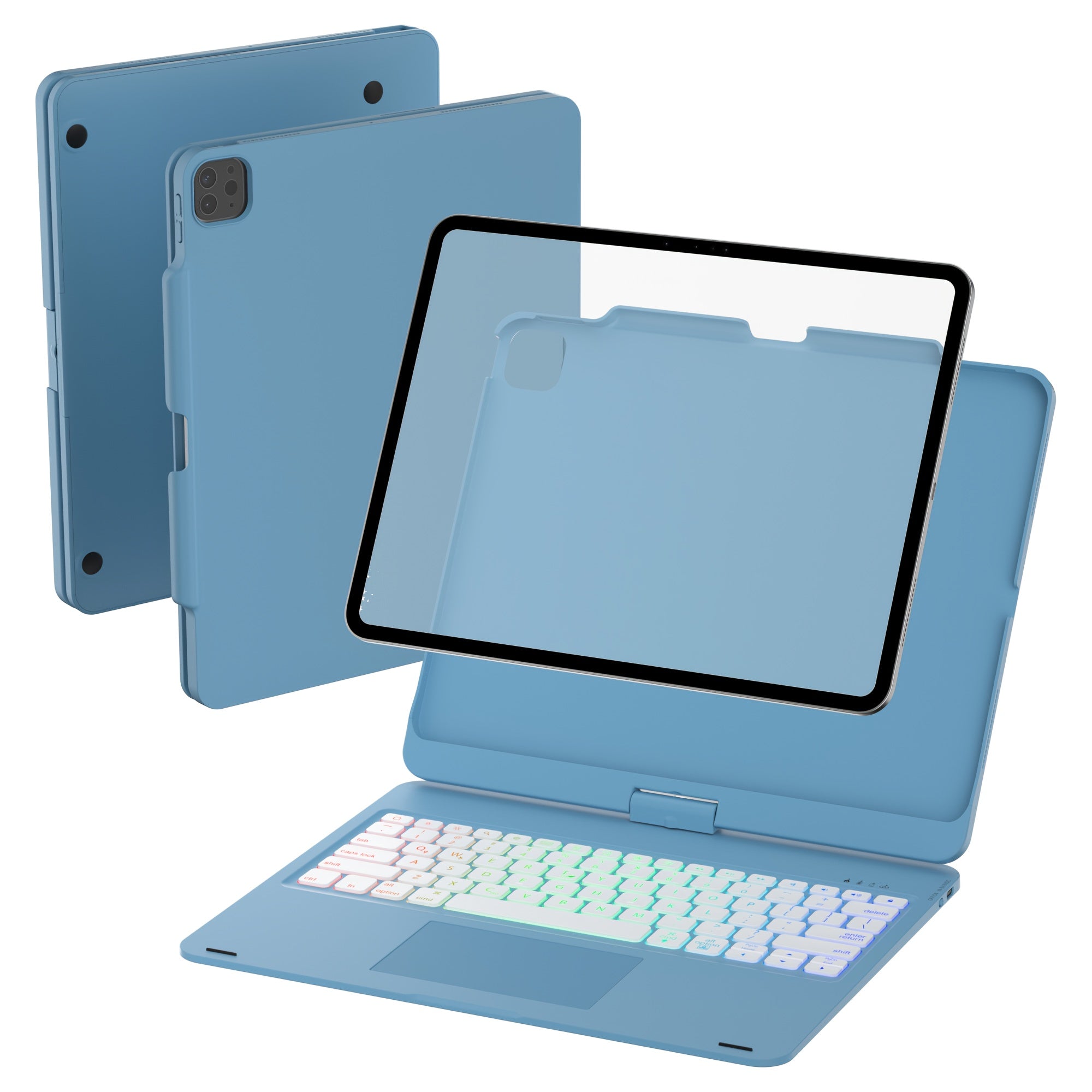 Funda con teclado giratorio para iPad para escritura, estudio y trabajo móvil