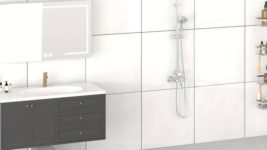 Estante de esquina ajustable de acero inoxidable para baño, 4 niveles, resistente al óxido, con soporte de tensión para ducha, con ganchos y jabonera, ideal para bañera/ducha (63.5-290 cm), organizador de almacenamiento de baño de alta gama sin taladro