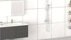 Estante de esquina ajustable de acero inoxidable para baño, 4 niveles, resistente al óxido, con soporte de tensión para ducha, con ganchos y jabonera, ideal para bañera/ducha (63.5-290 cm), organizador de almacenamiento de baño de alta gama sin taladro
