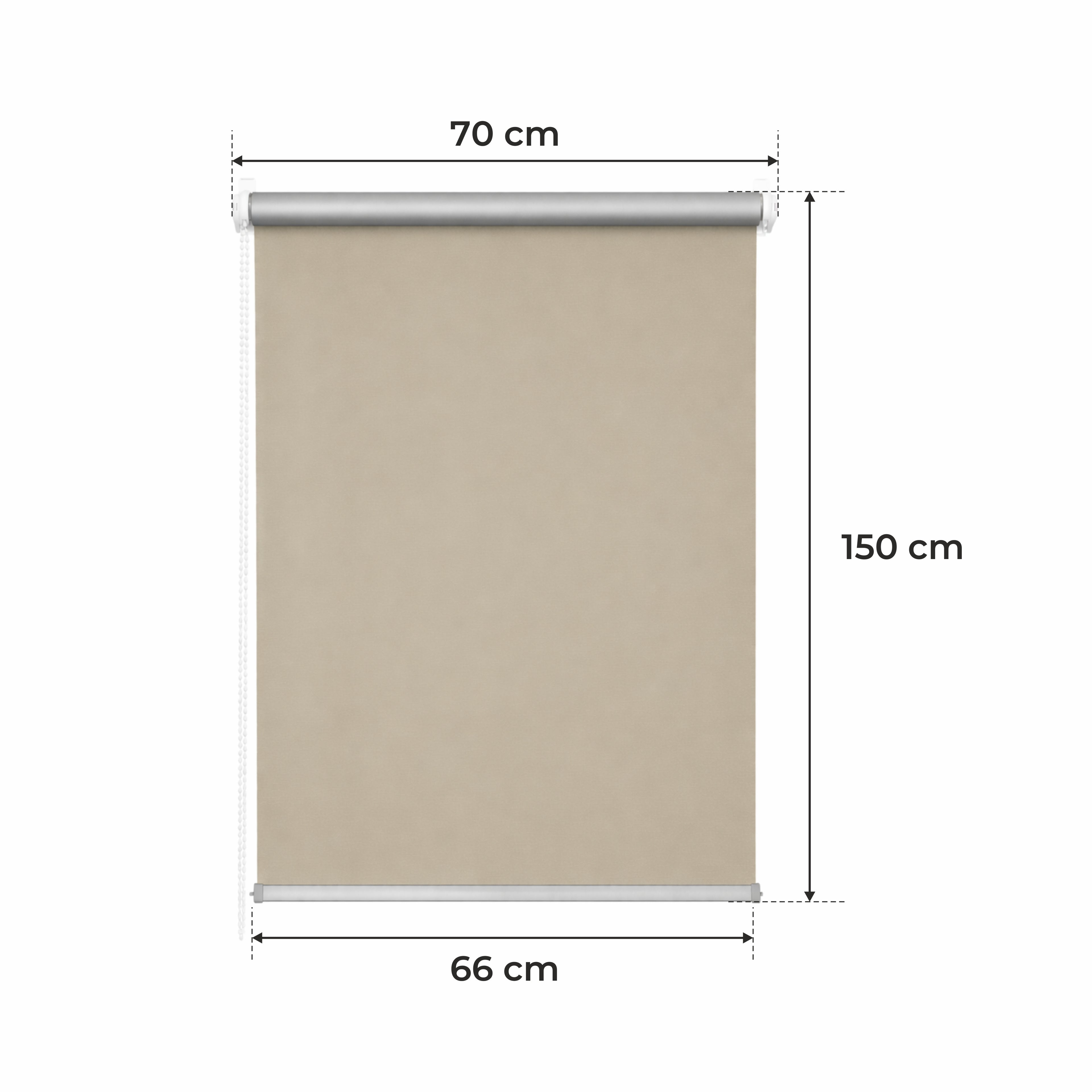 Persiana Térmica • BEIGE • 32 Tamaños • BOJANEK TERMO • Manijas Ajustables • Instalación en Ventana Sin Taladro • Mecanismo de Cadena • Protección Solar y Térmica • Perfecta para Sala de Estar, Dormitorio, Cocina, Oficina • Persiana Térmica Blanca Día Noc
