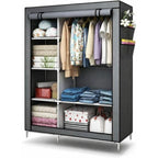 Armario Cecaro Group de tela 105X45X170 Cm - Estructura de acero reforzado, antipolvo e impermeable, armario portátil con estantes y barra para colgar, fácil de montar