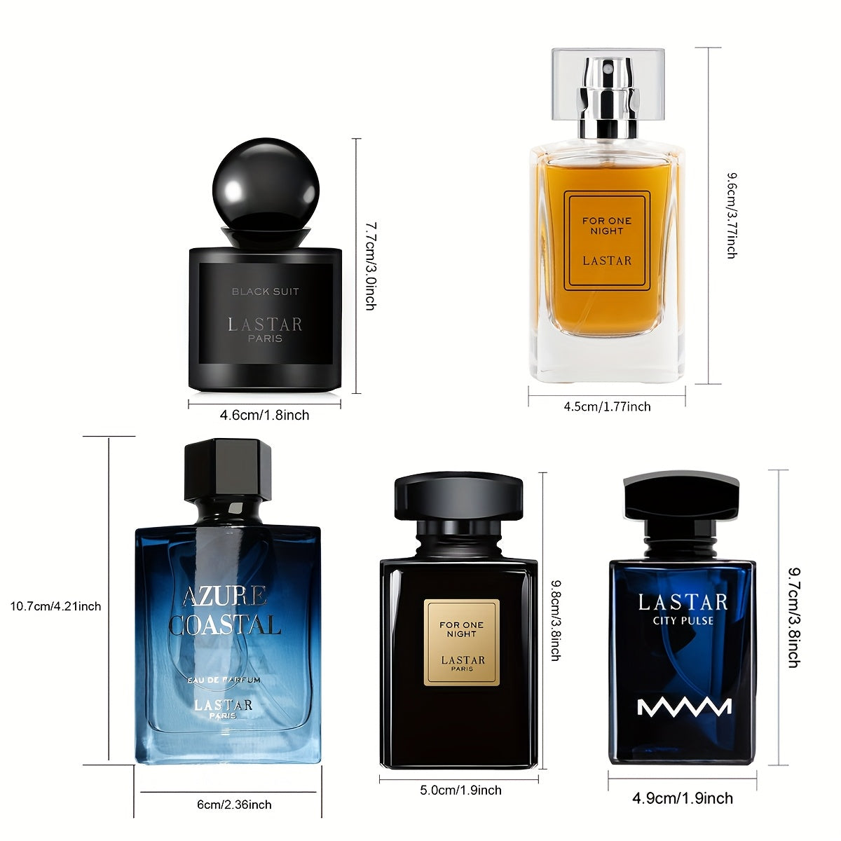 Juego de 5 botellas de perfume para hombre, almizcle clásico, pachulí, vainilla, café, fragancia de larga duración, agua de tocador para hombre, colonia para hombre, apto para múltiples ocasiones, empaquetado individualmente, regalo festivo, Día del Padre