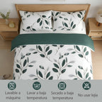 H HANSEL HOME Juego de Funda Nórdica Microfibra Transpirable – Set de Ropa de Cama con Funda de Edredón y Fundas de Almohada – Conjunto 2/3 Piezas para Dormitorio
