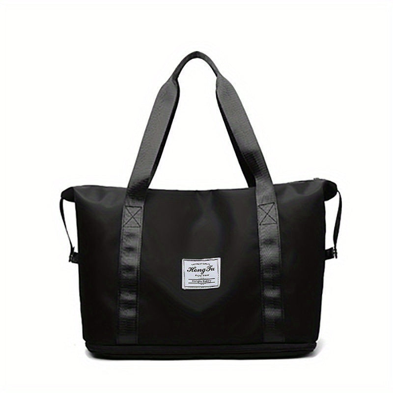 Bolso de mano de gran capacidad, equipaje de fin de semana ligero de nailon, bolsa de viaje portátil para gimnasio y almacenamiento