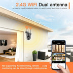Cámara de seguridad multifuncional inalámbrica para exteriores con wifi, monitoreo de seguridad 2K de alta definición, lente dual, rotación automática, panorámica, inclinación, visión nocturna, detección de movimiento, llamada bidireccional, cámara de seg