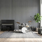 4 paneles acústicos 3D de 120X60X2.1Cm, 2.88Sqm - 4 piezas, paneles de pared con aspecto de madera, materiales de aislamiento acústico, revestimiento de pared para aislamiento acústico eficaz, con aislamiento acústico de fieltro, para estudio de grabación