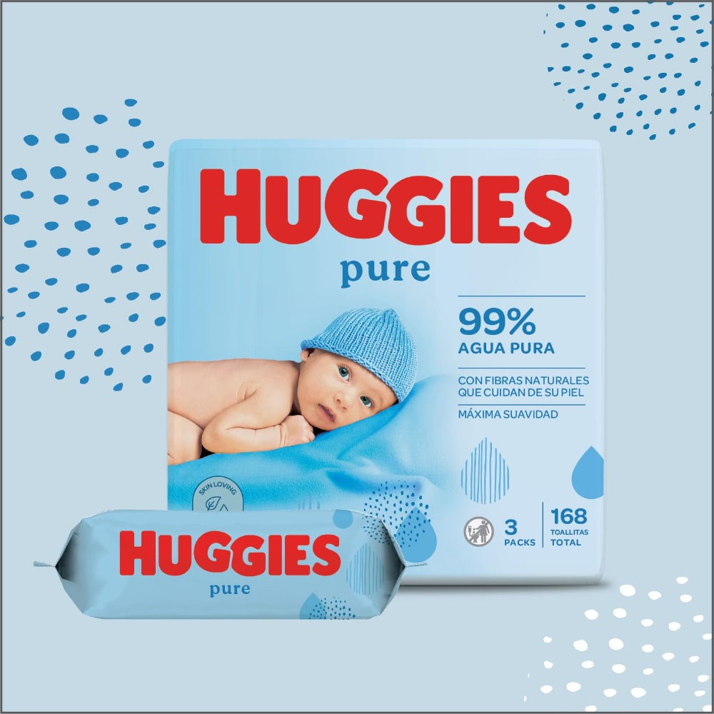 Toallitas Huggies Aqua Pure para Bebé - 99% Agua - 560 toallitas - PACK Especial 10 x 56 Toallitas Aqua Pure Huggies