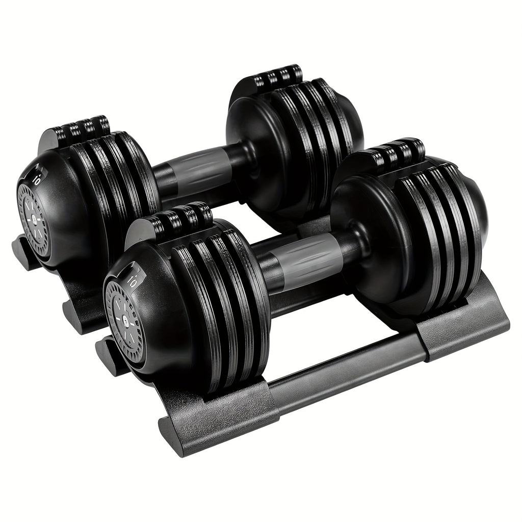 2 Piezas de Mancuernas de 10 kg con Base, Peso Ajustable, Mango Antideslizante, Peso Total de 20 kg, con Base para Evitar Rodar, Ideales para Hogar, Oficina, Gimnasio y Entrenamiento Corporal