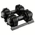 2 Piezas de Mancuernas de 10 kg con Base, Peso Ajustable, Mango Antideslizante, Peso Total de 20 kg, con Base para Evitar Rodar, Ideales para Hogar, Oficina, Gimnasio y Entrenamiento Corporal