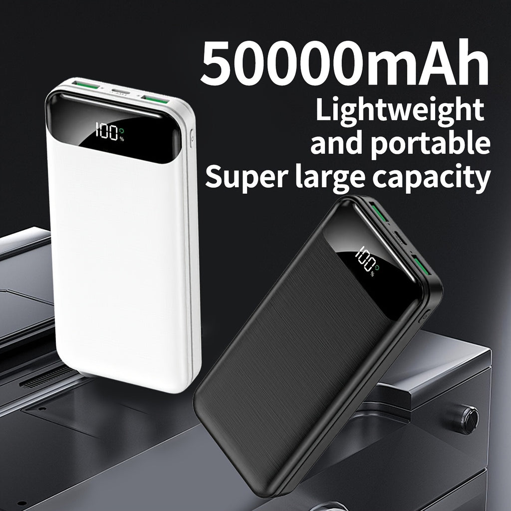 Batería externa | Batería portátil de gran capacidad 50000mAh con carga rápida PD22.5W, doble puerto USB de salida/pantalla LED de energía