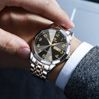 Reloj Luminoso OLEVS para Hombres con Fecha - Reloj de Vestir Analógico/Digital, Manecillas Luminosas e Indicador de Fecha, Reloj de Acero Inoxidable Minimalista para Negocios y Atuendos Informales - Esfera Azul/Negra/Blanca, Regalo Ideal de Navidad para