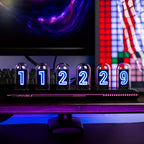 Reloj digital RGB de tubo Nixie con luz de noche y cable USB, reloj analógico IPS que brilla, compatible con calibración de hora Wi-Fi, control por aplicación, modo clima, para decorar escritorio, habitación, para regalo