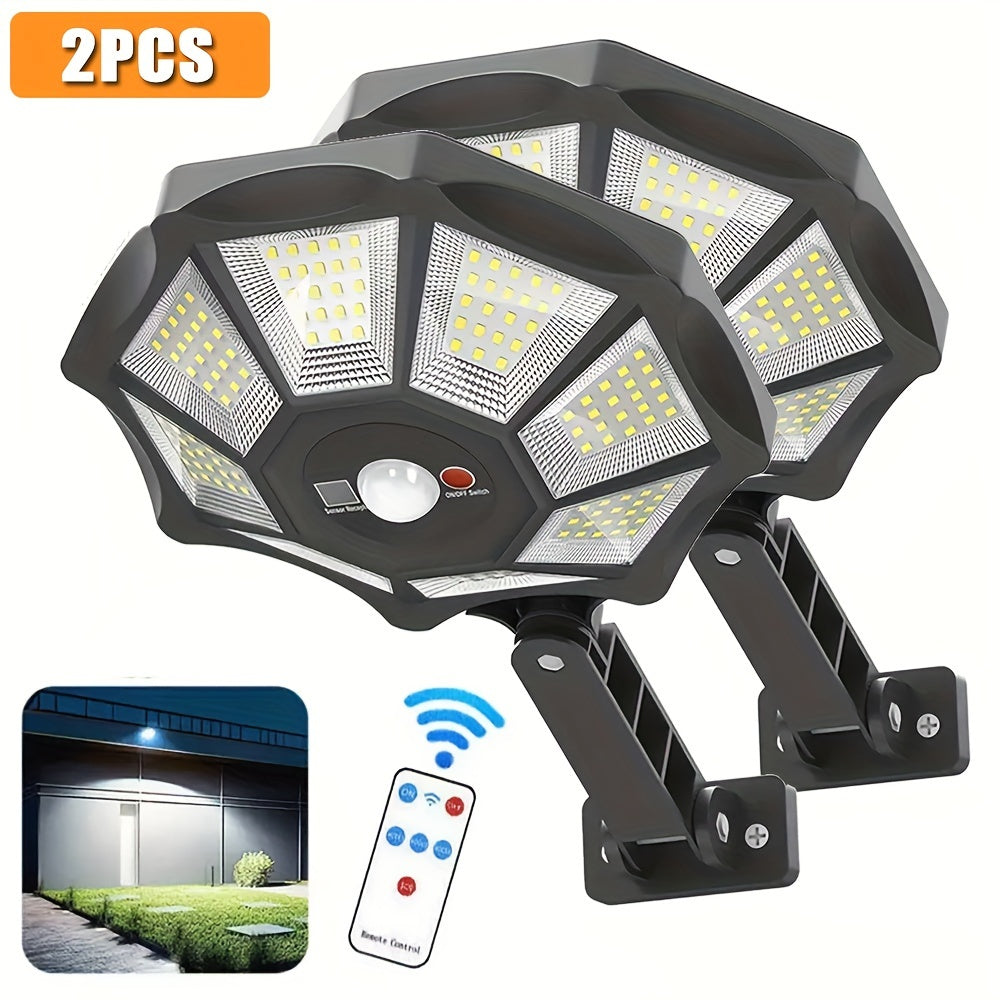 Luz solar exterior | 2/4 piezas Luces de calle solares con sensor de movimiento y control remoto, 3 modos de iluminación, luces solares de