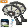 Luz solar exterior | 2/4 piezas Luces de calle solares con sensor de movimiento y control remoto, 3 modos de iluminación, luces solares de