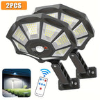 Luz solar exterior | 2/4 piezas Luces de calle solares con sensor de movimiento y control remoto, 3 modos de iluminación, luces solares de