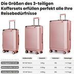 Juego de equipaje de tres piezas, que incluye una maleta de viaje con asa telescópica ajustable, una maleta rígida de ABS con cerradura TSA y ruedas blandas, una bolsa de cabina y equipaje con ruedas unisex.