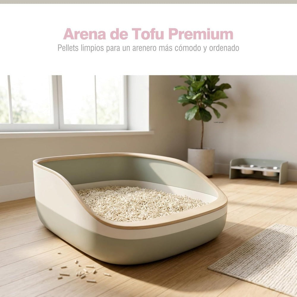 4PCS Arena de Tofu para Gatos aglomera 6L - Sin Polvo Fácil de Aglomerar y Controla Olores -y Segura para Gatitos 2-2.3kg cada bolsa