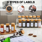 15/24/36 frascos para especias con papel de etiqueta y tapa, 4 oz, botellas vacías para especias con embudo plegable, recipientes de vidrio para condimentos, frascos de almacenamiento, accesorios de cocina para restaurantes comerciales, frascos para condi