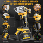 Llave de impacto inalámbrica 3 en 1 para reparación de coche muebles y montaje | 4.0 mAh y ajustable