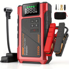 SWAREY 12000Mah Arrancador de Coche con Batería Externa y Compresor de Aire de 150PSI, 6000A Impulsores de Batería de Coche 12V con Inflador de Neumáticos, con Pantalla LCD, Batería Externa Arrancadora (7.5L Gas/6L Diésel), Luz LED