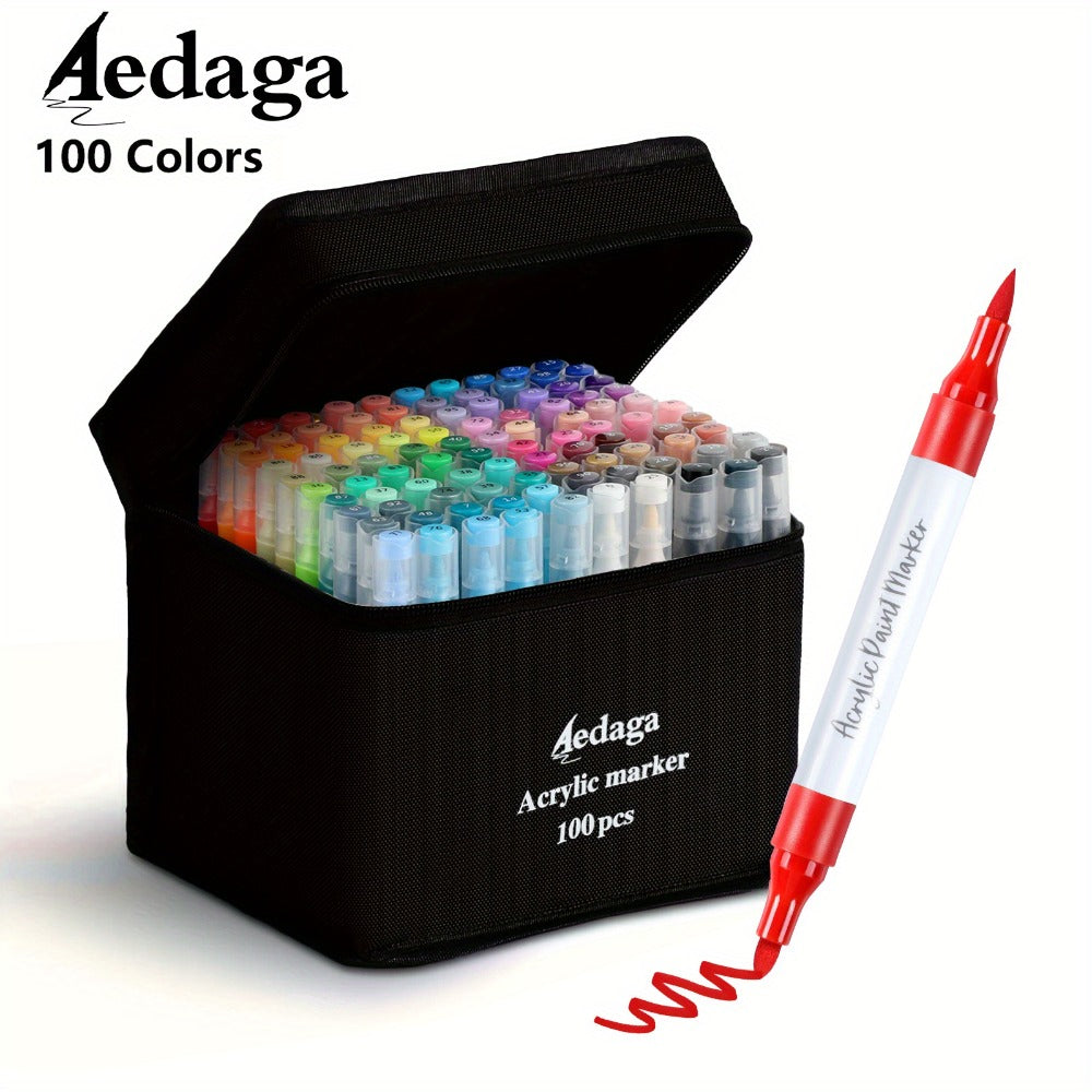 Rotuladores de pintura acrílica - Rotuladores de arte de punta fina y ancha, tinta anti-envejecimiento, adecuados para pintar rocas, madera, lienzo, metal y proyectos creativos, uso profesional para pintar y arte