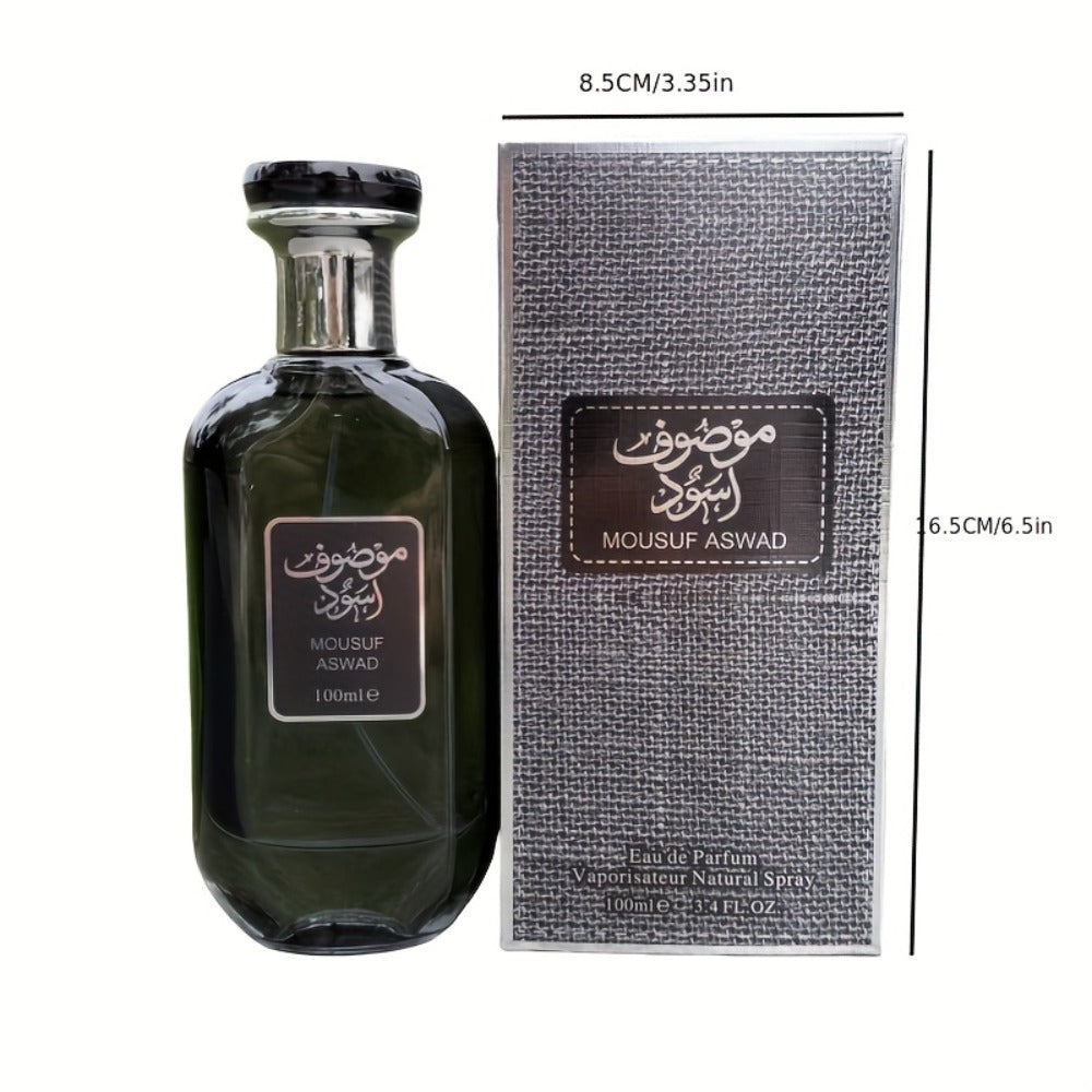 Perfume Árabe Oud de Lujo para Hombre, Fragancia Oriental Premium en Elegante Botella de Vidrio Negro | Aroma Exótico Picante Amaderado | Elegante Set de Regalo para Él con Presentación Sorpresa (Eid/Cumpleaños/Aniversario)