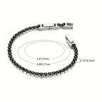 Pulsera para hombre hecha de acero inoxidable, con circonio sintético, perfecta para aniversarios de boda, cumpleaños o regalos de Navidad