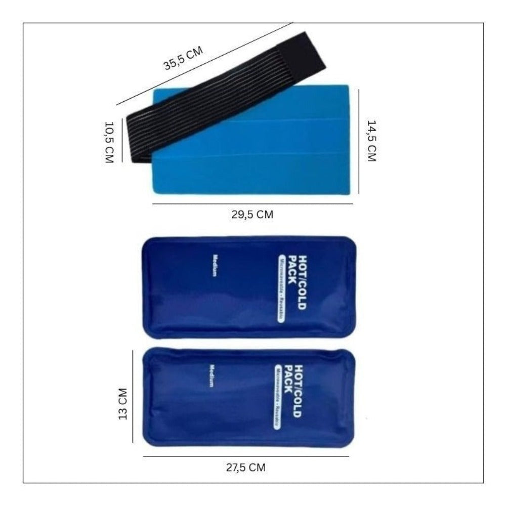 Pack de 2 x bolsa de Gel Frío calor Reutilizable - Incluye 1 funda multiposición de tela. Terapia frío / calor para fisioterapia. Hielo para lesiones deportivas y saco térmico (nevera / microondas).