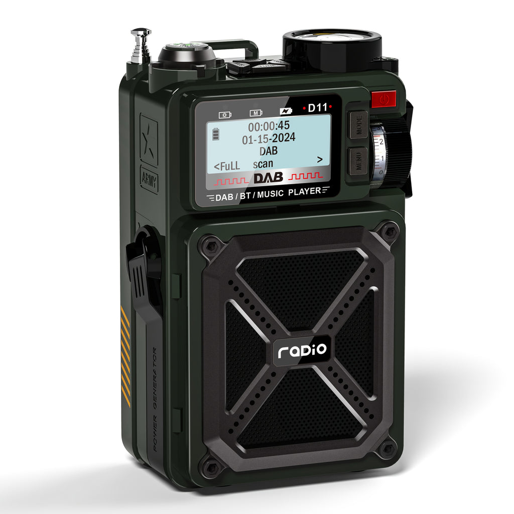 Radio solar de emergencia con manivela portátil inalámbrico | Camping, cortes de luz y emergencias
