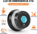 Baliza Luz de emergencia V16 homologada dgt con geolocalización español Conectada a DGT 3.0 con Geolocalización PC25110058, Conectada a DGT 3.0 con Geolocalización, Luz Señal Emergencia para Coche,Datos Incluidos hasta 2038