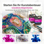6.39 L Kit de Resina Epoxi para Mesas Perfecto para Proyectos de Manualidades, Kit de Resina Autonivelante Transparente con Mezclador, Sistema de Recubrimiento y Vertido para Madera, Vasos, Fabricación de Joyas, Arte, Recubrimiento, Fundición y Regalos (2