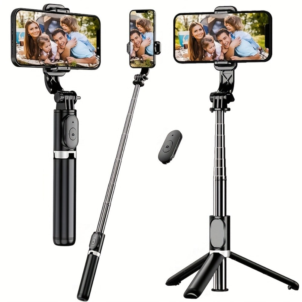 Palo Selfie Retráctil Profesional de 101.6 cm, Trípode de Suelo para Transmisiones en Vivo, con Control Remoto Inalámbrico, Rotación de 360°, Diseño Estable Anti-vibración. Ideal para Vlogs de Viajes y Exteriores para Transmisiones en Vivo. Compatible con