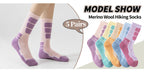 5 Pares de Calcetines de Lana para Hombres y Mujeres - Soporte de Compresión, Transpirables, Absorbentes de Sudor, Medias Acolchadas con Diseño a Rayas - Pack Multicolor para Regalos (Navidad, Halloween, San Valentín), Equipamiento para Aventuras al Aire