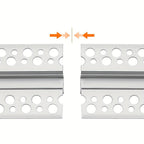 Perfil de canal de aluminio LED | Longitud de 2 m, ancho total de 6 cm | Ranura de 2.3 cm | Riel de montaje empotrado profundo | Sin fuente de luz | Ideal para montar tiras LED en techos, gabinetes, estantes, iluminación de cocina