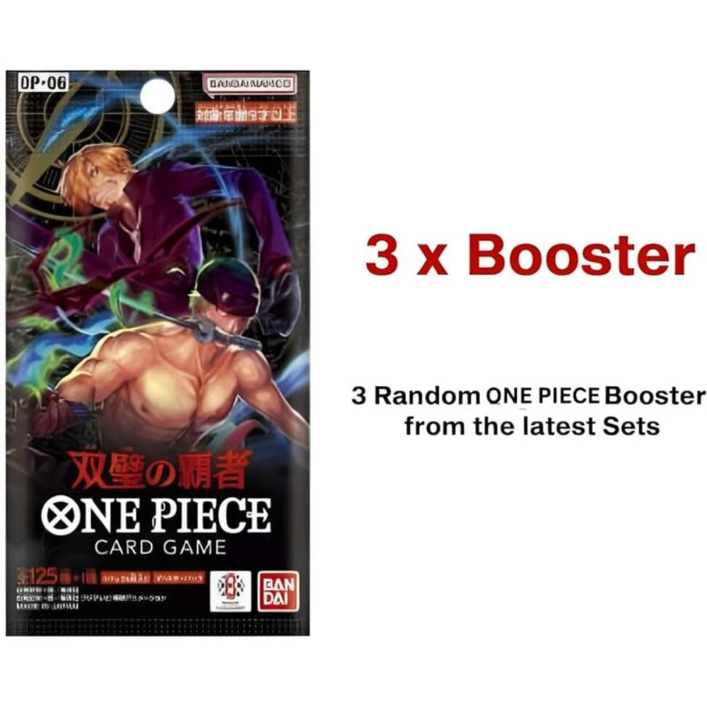 Bandai ONE Piece Set de 3x Booster: Boosters Japoneses de los Últimos Sets (OP06 hasta el Actual) con Cartas Coleccionables