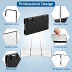 Espejo de tocador plegable de 3 secciones, vista ajustable de 360 grados, ganchos telescópicos, vidrio templado de 30X19 cm, marco de ABS, portátil y plegable para corte de pelo, peinado, afeitado