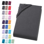 Sábana bajera ajustada de 1 pieza 100% algodón egipcio, diseño elástico en todo el contorno, color liso, apta para colchones de 90x200 a 200x220 cm, transpirable, lavable, de cobertura total, sábana perfectamente ajustada
